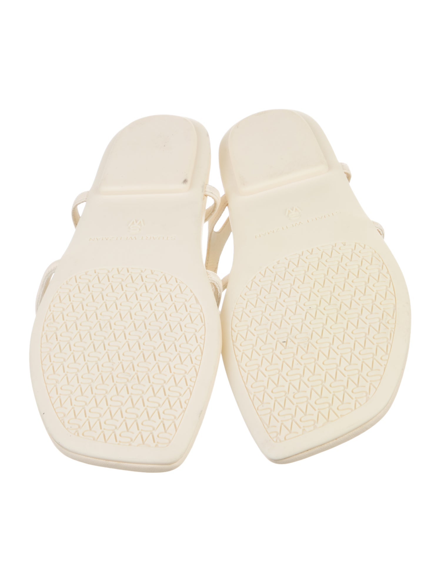 Stuart Weitzman Leather T-Strap Sandals